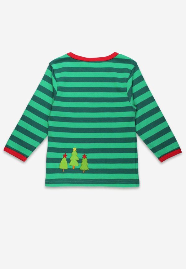 Organic Christmas Bear Applique Long - Sleeved T-Shirt - Toby Tiger