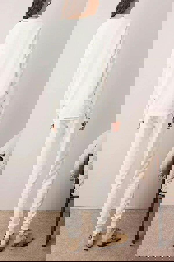 WOVCOR 2-Piece Christmas Themed Slogan Embroidered Knit Pajama Set