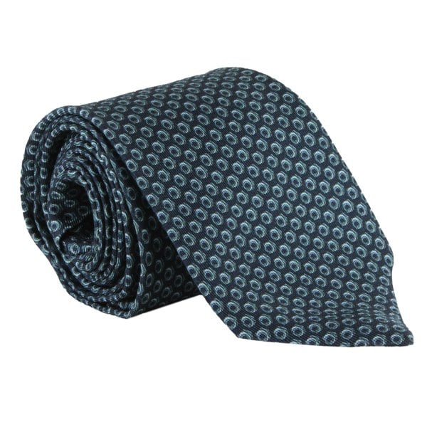 Dunhill hexbolt patterned woven mulberry silk tie