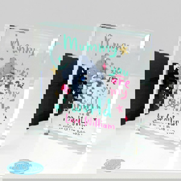 Personalised Memento Company Personalised You Are My World Me To You Crystal Token