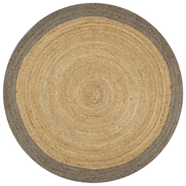Berkfield Handmade Rug Jute with Grey Border 90 cm