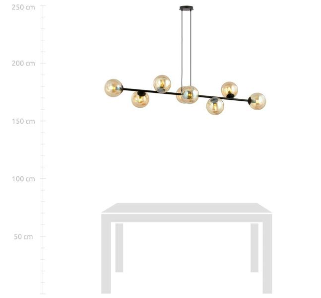 Emibig ROSSI Pendant lamp  8 x E14 Black with Amber Shade