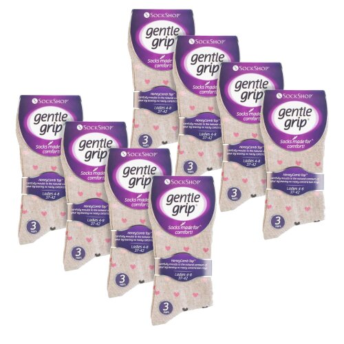 Gentle Grip 24 Pairs Ladies Cotton Rich Everyday Socks Gentle Grip Soft Top Comfort Socks