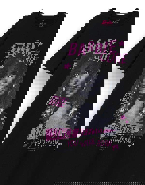 Barbie Womens Black Barbiecore Rock Short Sleeved T-Shirt