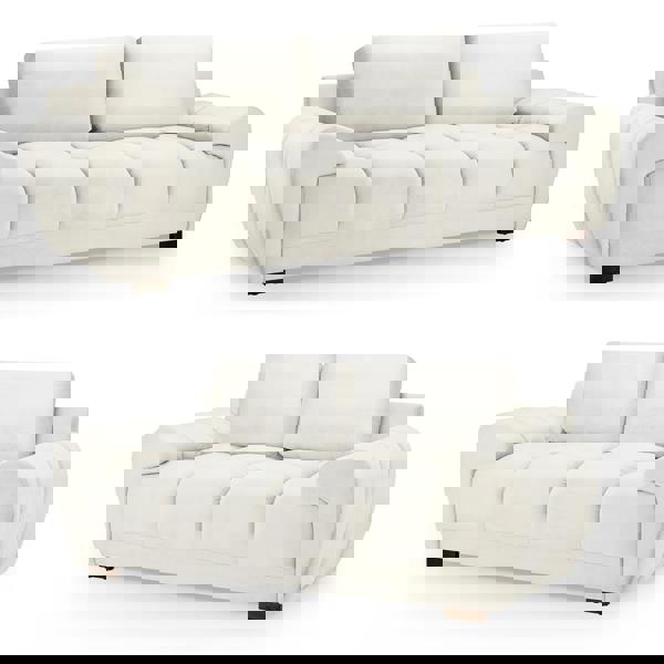 Furnishings For Less Zura Plush Velvet Large 3 + 2 Sofa Suite | Cream, Grey or Mocha