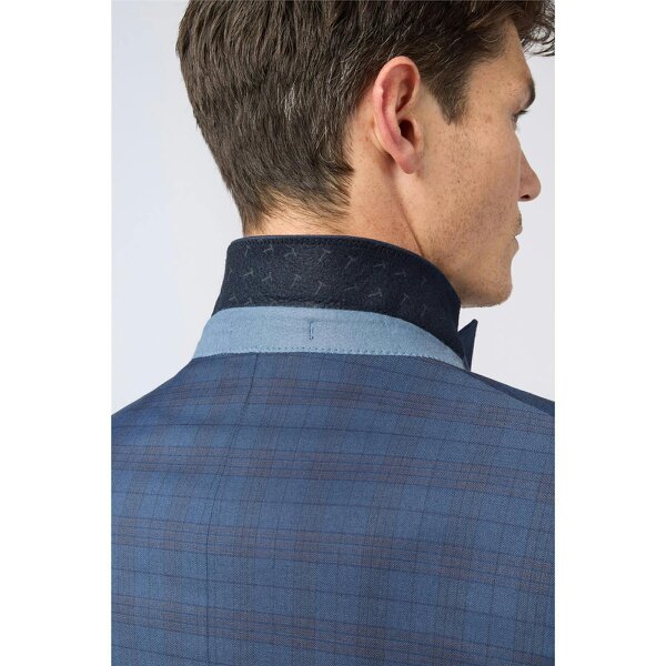 Ted baker Slim Fit Navy Caramel Check Jacket