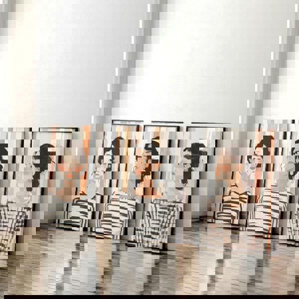 Framed Pictures For The Living Room | Set of 3 Boho Women Wall art Prints