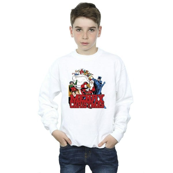 DC Comics Boys Batman Merry Christmas Comic Sweatshirt - White