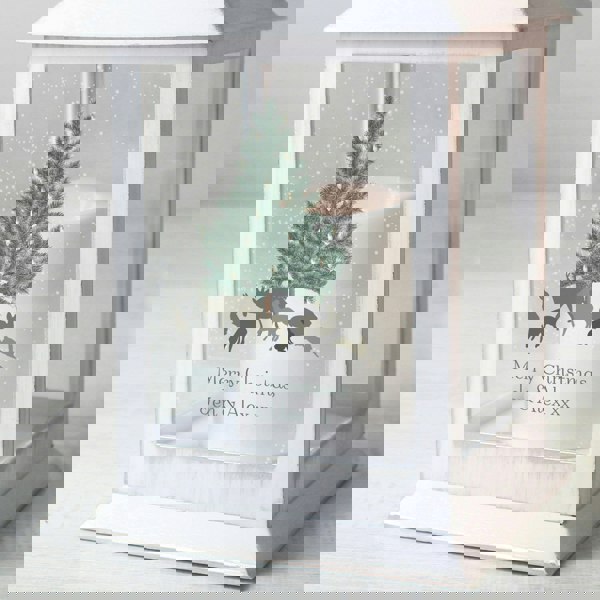 Personalised Memento Company Personalised A Winter's Night White Lantern