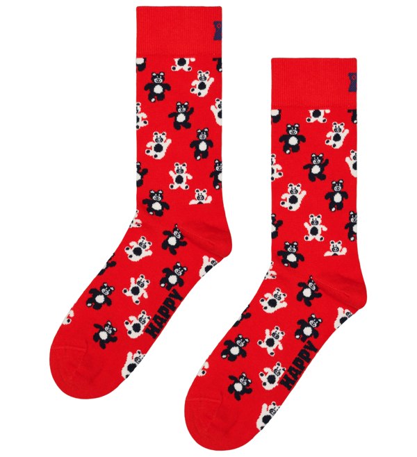 Happy Socks Teddy Bear Socks, Red