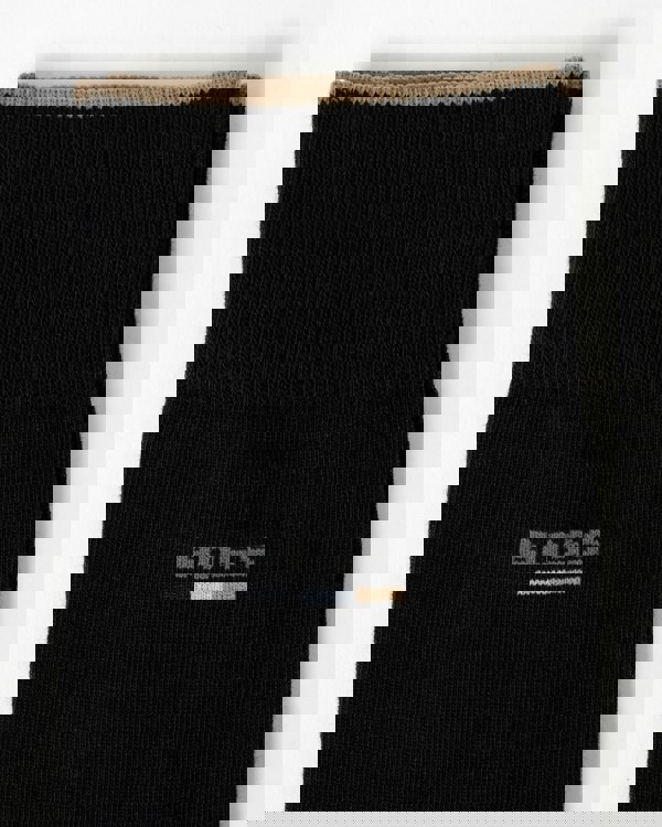 BOSS Orange Mens 2-Pack Iconic Logo Socks - Black 001 stripe detail