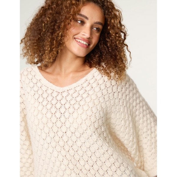 Blue Vanilla Pointelle Knit Batwing Jumper