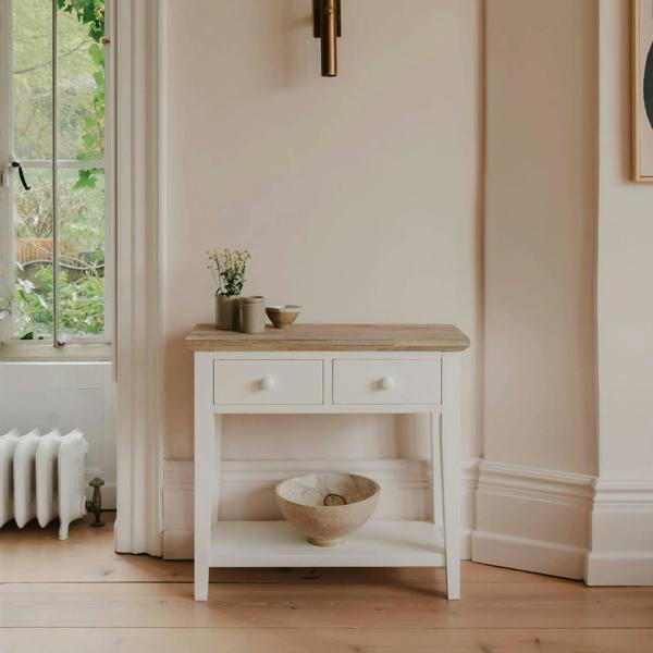 Statement Furniture Florence Small Console Table with 2 Drawers and Shelf