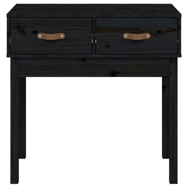 Berkfield Console Table Black 76.5x40x75 cm Solid Wood Pine
