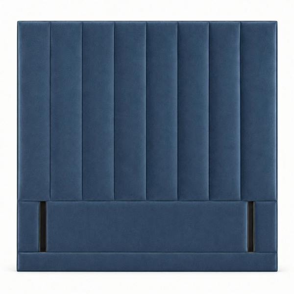 Great British Beds Serena Contrast piping Headboard - Blue Plush