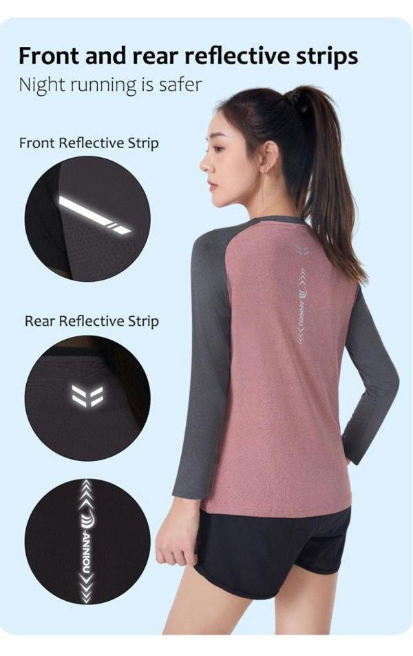 Anniou UV Protection Long Sleeve Sports T-shirt