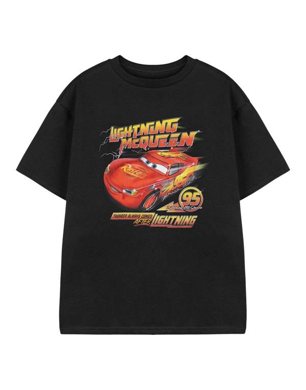 Disney Cars Boys Black Thunder Always Comes After Lightening Short Sleeved T-Shirt