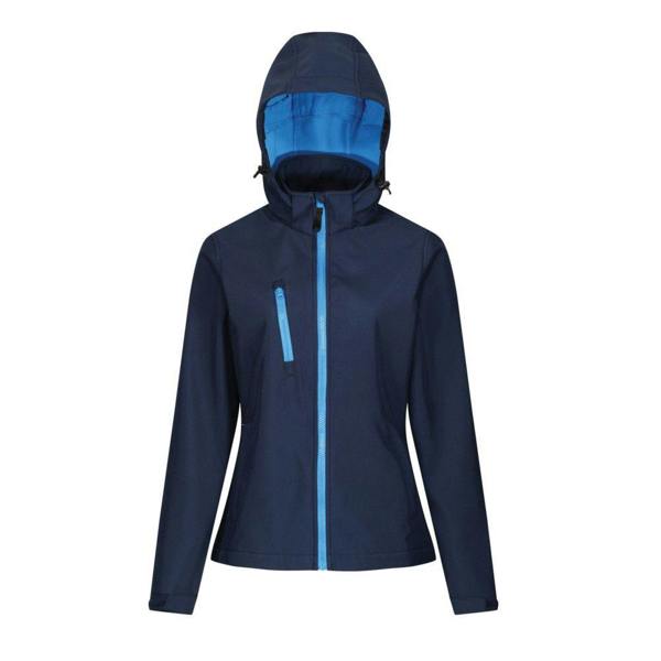 Regatta Womens/Ladies Venturer Hooded Soft Shell Jacket - Navy/French Blue