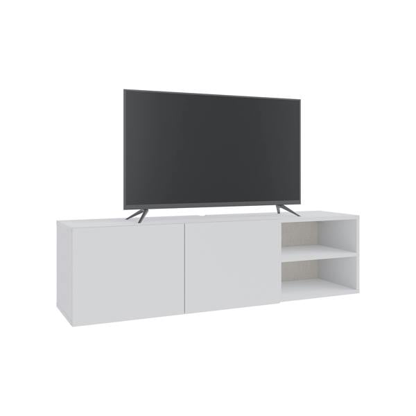 Decortie Modern Conrad TV Unit up to 50 Inch TVs 2 Soft Close Door Entertainment Centre 140cm Living Room Easy Assembly