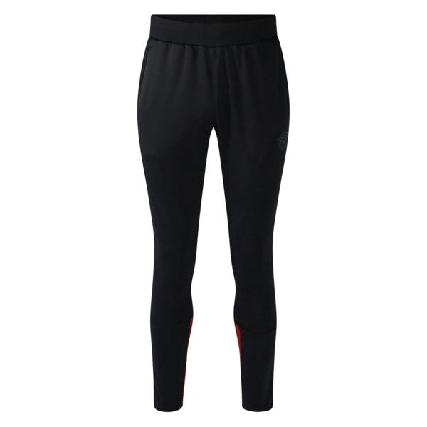 Umbro Mens Pro Training Polyester Jogging Bottoms - Black/Red Dahlia - 