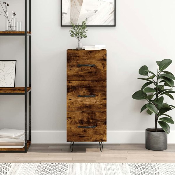 Berkfield Sideboard Smoked Oak 34.5x34x90 cm Engineered Wood