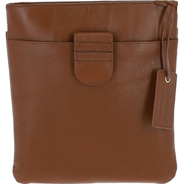 Womens Small Zip Top Leather Cross Body Bag: TAB