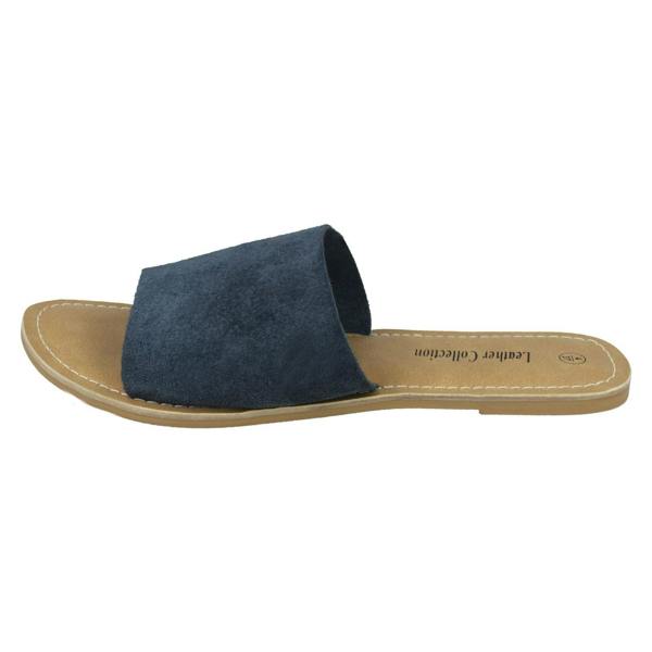 Leather Collection Ladies Leather Collection Flat Mule Sandals