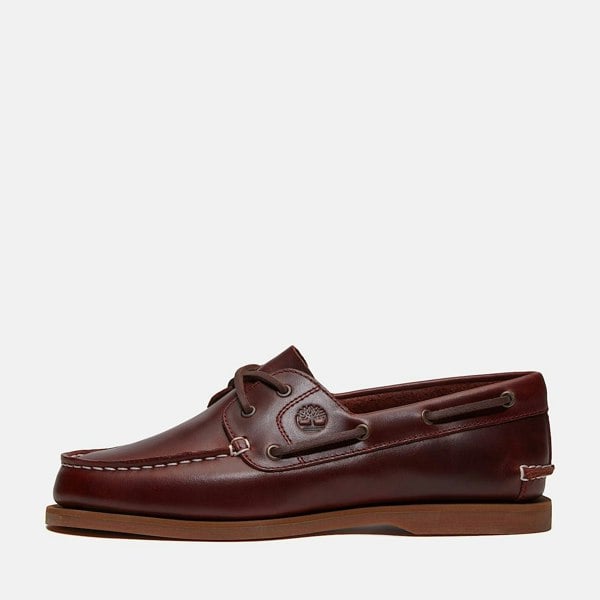 Timberland Classic 2 Eye Leather Women's Boat Shoes - Burgundy