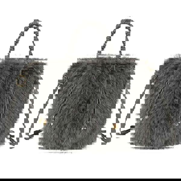 Love EMVY Teddy Grab Shoulder Bag with Silver Sparkle