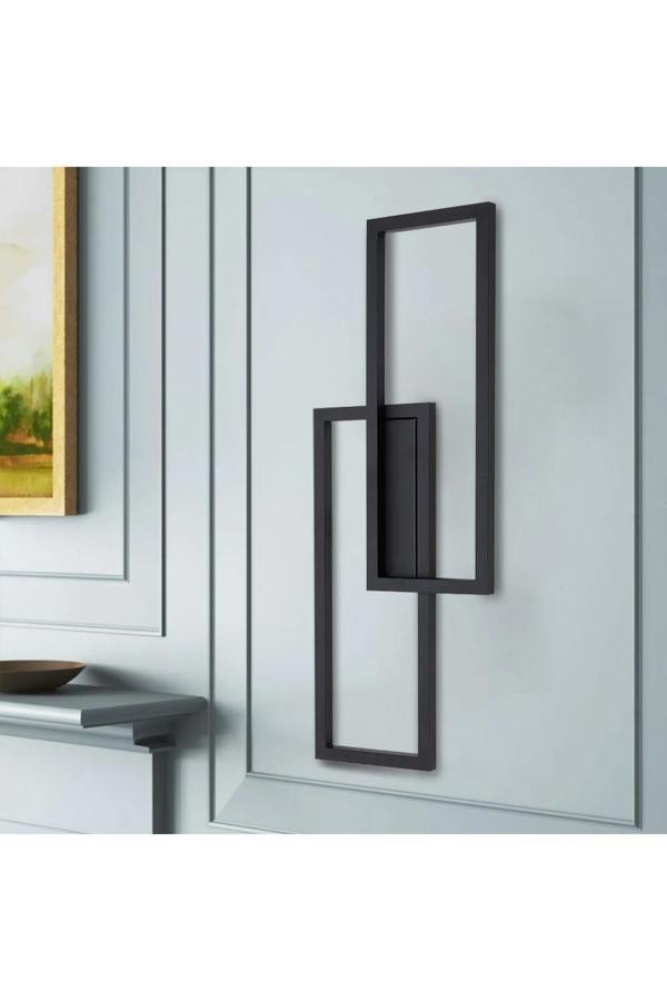 Living and Home Modern Industrial Double Rectangular Wall Light in Textured