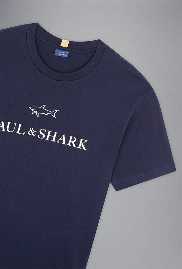 Paul & Shark Men's Cotton Jersey T-Shirt with Printed Logo
