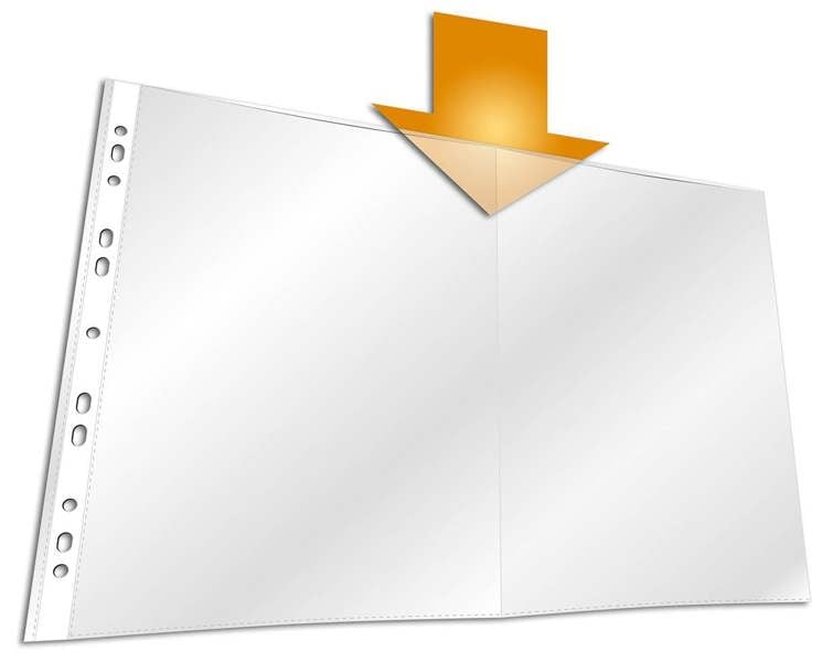 Durable BUSINESS Side Open Punched Pockets Sleeve Wallets | 50 Pack | A3 Clear