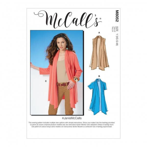 McCalls 8052 Paper Sewing Pattern – Women's Cardigan & Jacket, Intermediate