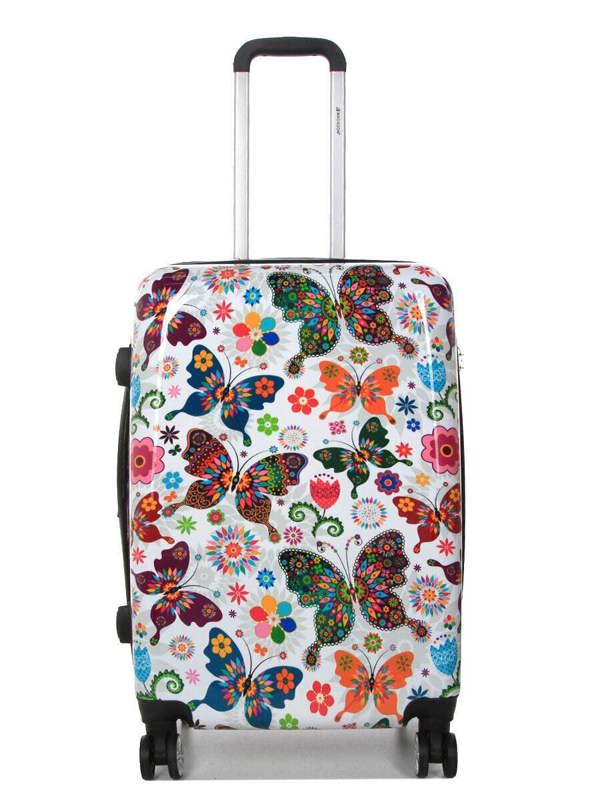 Snowball Hard Shell Printed Dual 4 Wheel Luggage Suitcase