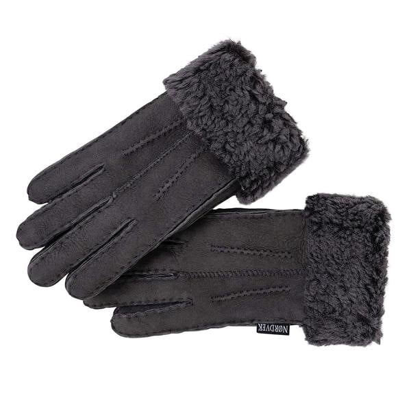 Nordvek Womens Sheepskin Gloves With Fur Cuff