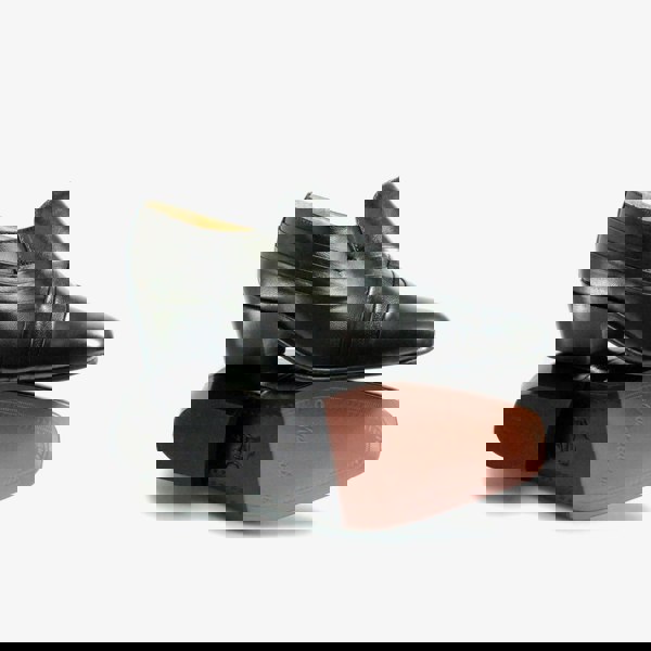 Montecatini CARLOS Mens Soft Leather Pleated Cuban Heel Shoes Black