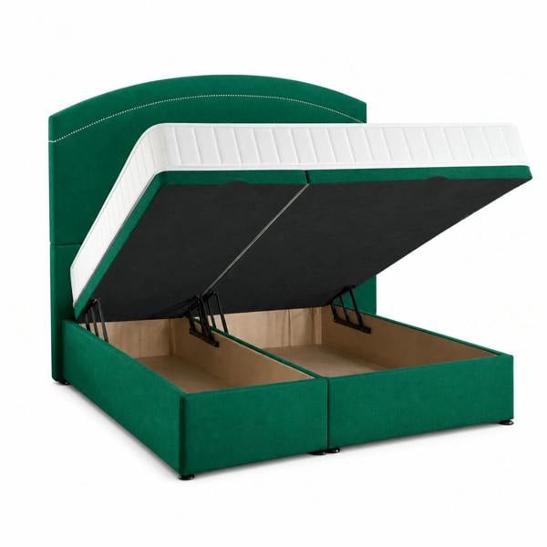 Great British Beds Oval Divan Ottoman Bed - Green Plush