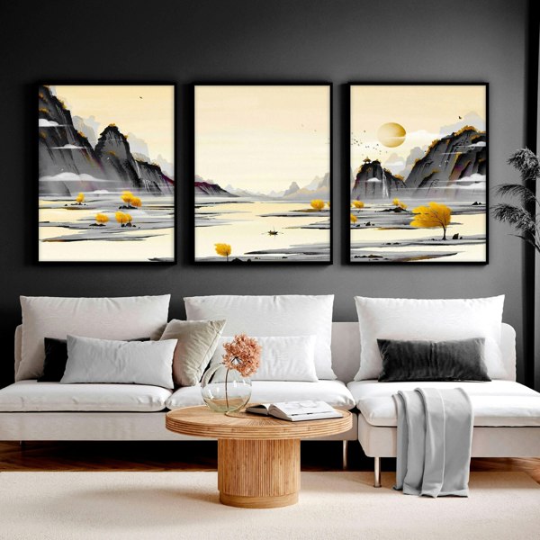 Japanese Landscape Artwork | set of 3 wall art prints