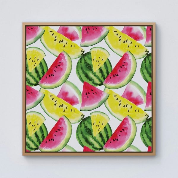 Warren Reed Colourful Melon Pattern Framed Canvas