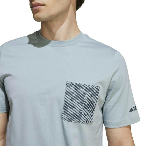 Adidas Mens Puzzle Cotton Pocket T-Shirt - Grey - 
