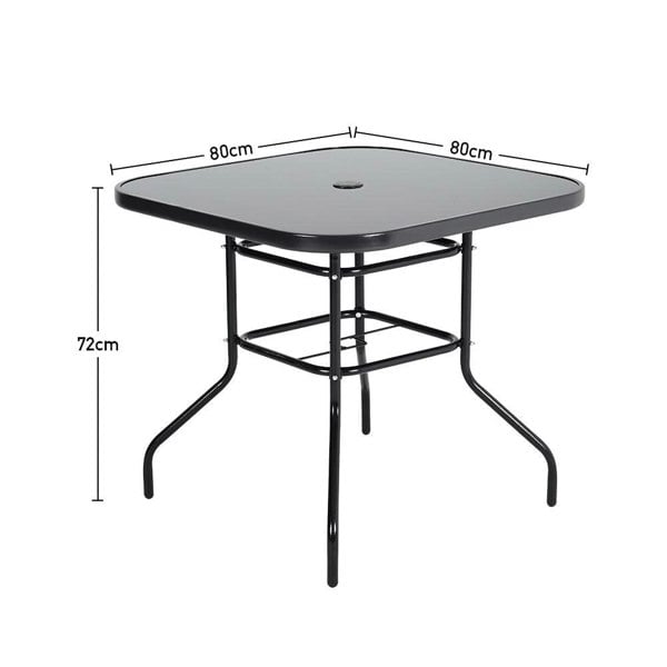 80/105cm Wide Square Garden Table Patio Outdoor Dining Table Coffee Bistro Table Garden Dining Table Living and Home