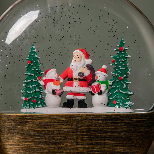 Samuel Alexander 19cm Battery Operated Light up Christmas Water Dome with Santa & Snowman Scene