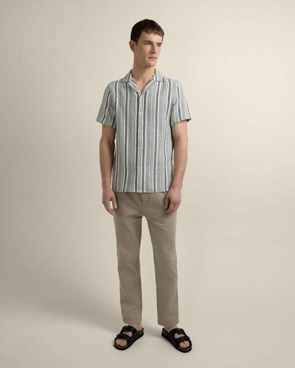 Larsson & Co Olsen - Waffle Stripe Short Sleeve Shirt