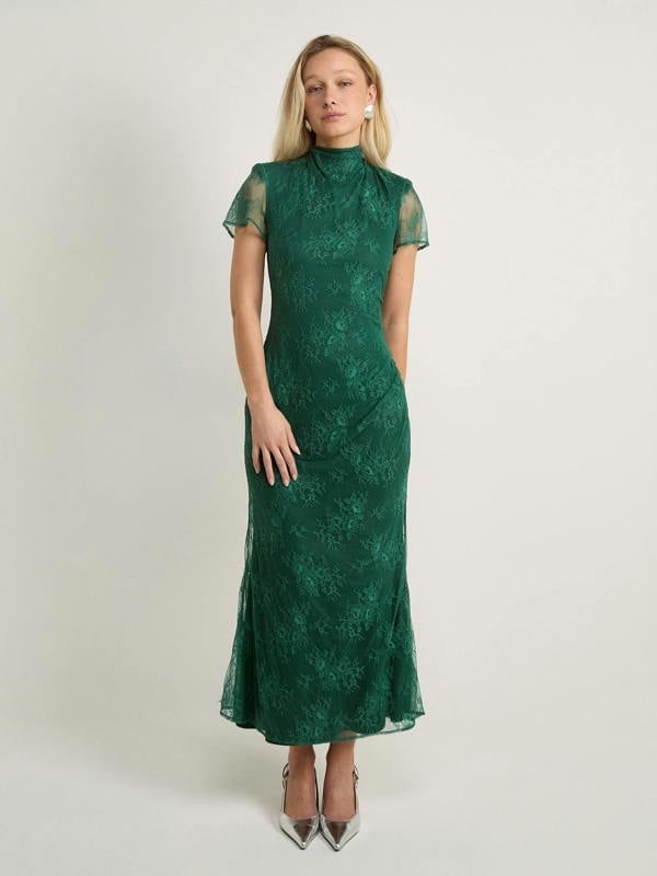 GWD Gracie Green Lace Maxi Dress