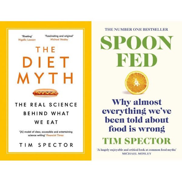 Vintage Tim Spector Collection 2 Books Set (Spoon-Fed, The Diet Myth)