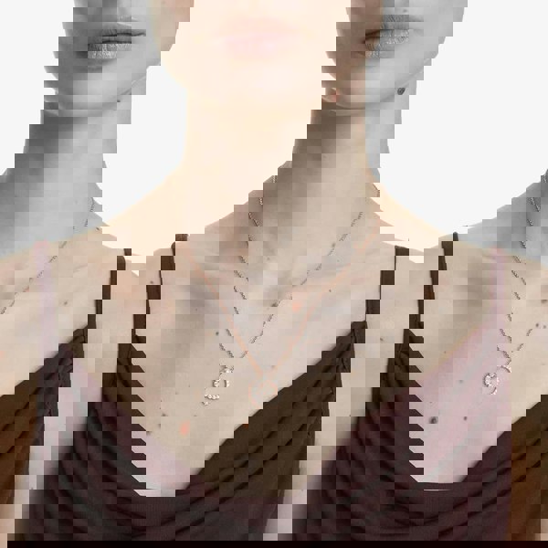 Swarovski Matrix Rose Gold Tone Plated Crystal Pearl Circle Necklace 5692265