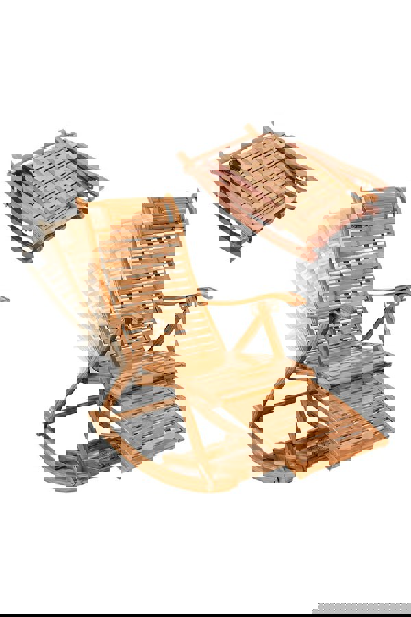 Living and Home Bamboo Rocking Chair Foldable Recliner