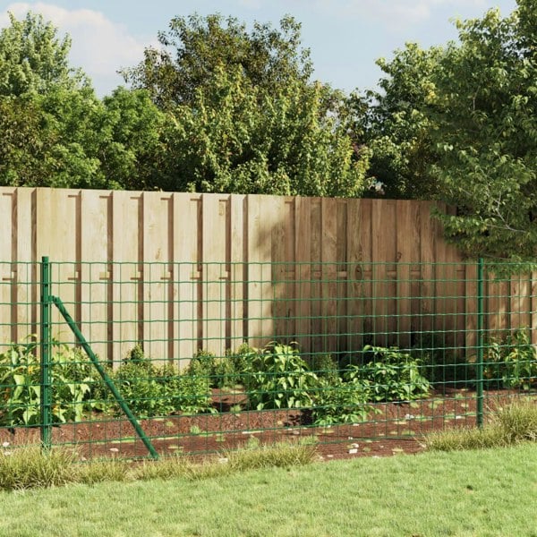 Berkfield Wire Mesh Fence with Spike Anchors Green 1.1x25 m