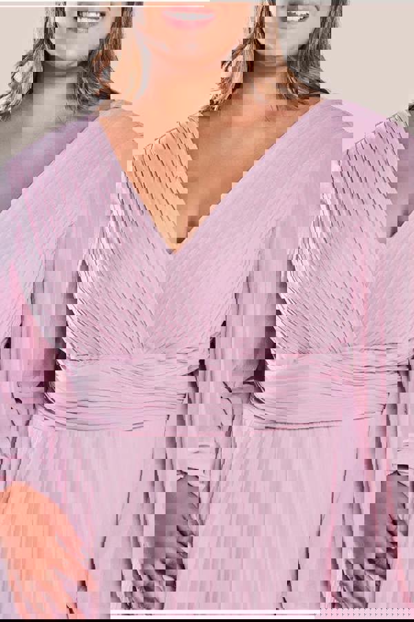 Balloon Sleeve Chiffon Maxi Dress - Pink DR3041PQZ