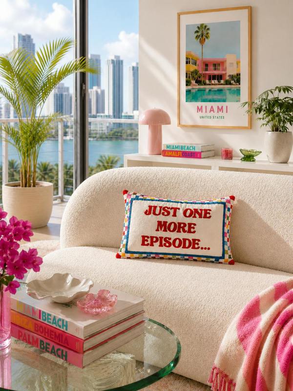 Funny Needlepoint Pillow – Just One More Episode